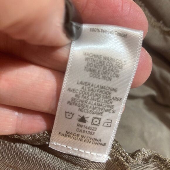 Bishop + Young Utility Jacket Sz S Taupe Brown Tencel Roll Tab Lightweight Coat - Picture 7 of 10